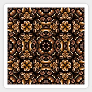 Brown Roasted Coffee Beans Pattern 2 Sticker